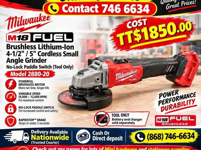 Milwaukee Grinder 2890-20, Couva