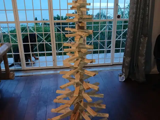 Hand crafted wooden Christmas tree new, St. James