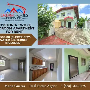 2-bedroom apartment in Roystonia, Couva to rent, Couva