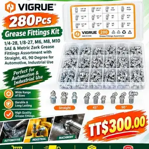 VIGRUE 280Pcs Grease Fittings Kit, Couva