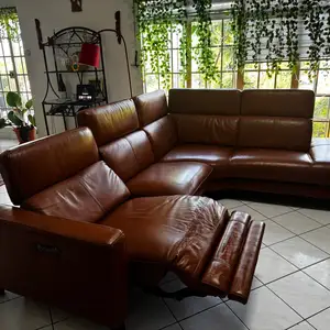 Genuine Leather Power Reclining Sofa, Glencoe