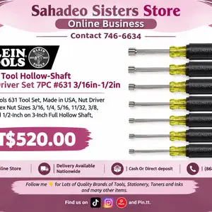 Klein Hollow Shaft nut driver set 7pc, Couva