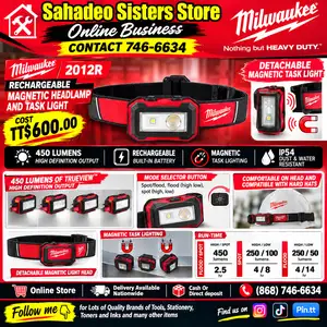 Milwaukee 2012R Headlamp and Task Light, Couva