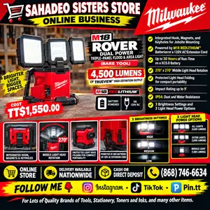 Milwaukee M18 Rover Dual Power Triple Panel Floodlight, Couva