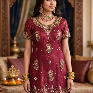 Maroon Indian dress, Macoya