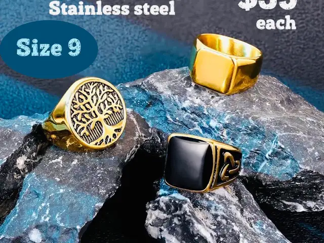 Large heavy stainless steel rings Size 9, Charlieville