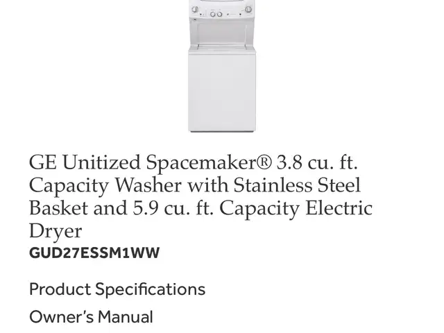 GE Washer/Dryer combo, Piarco