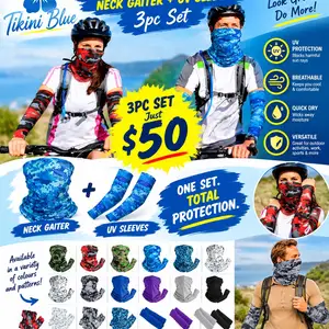 Neck gaiter and arm sleeves matching combo, Charlieville