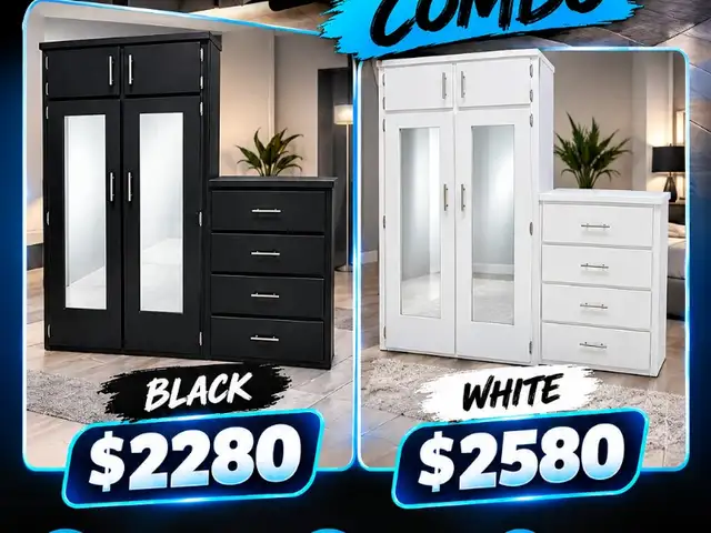 4 Door 2PC Wardrobe Available Now, Penal