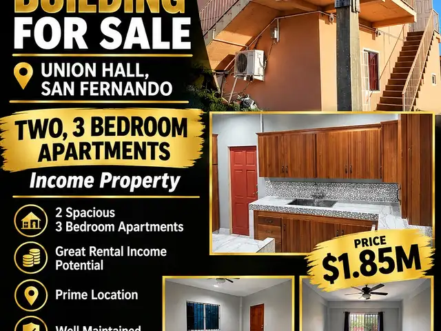 2, 3 bedroom apartments in Union Hall, San Fernando area, Union Hall