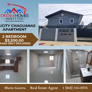2-bedroom apartment in Abade Road, Felicity, Chaguanas to rent, Felicity