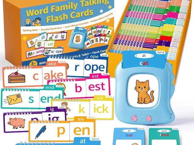 Phonics Flip Book & Talking Flash Cards, Word Family Build Book Set, Arima