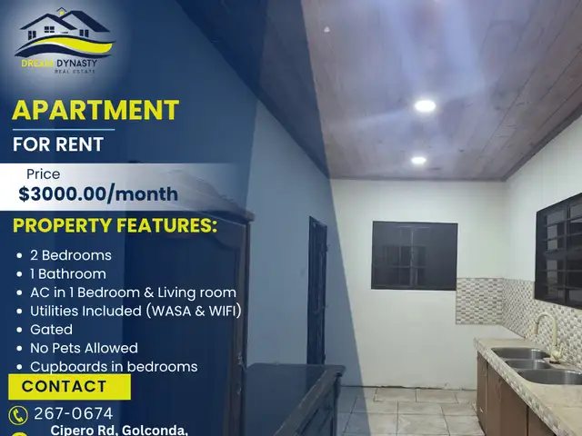 2-bedroom apartment in Golconda to rent, San Fernando
