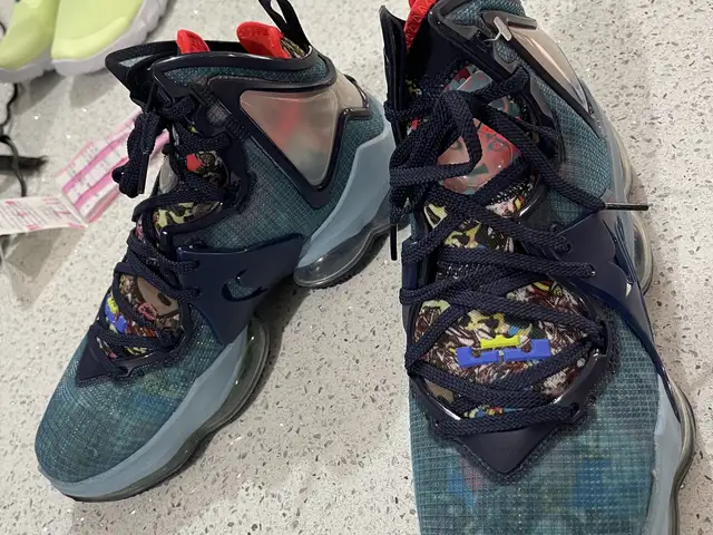 Nike LeBron 19 Shoes Fast Food Blackened Blue NavyCZ0203-400 Men's sz9.5, Arima