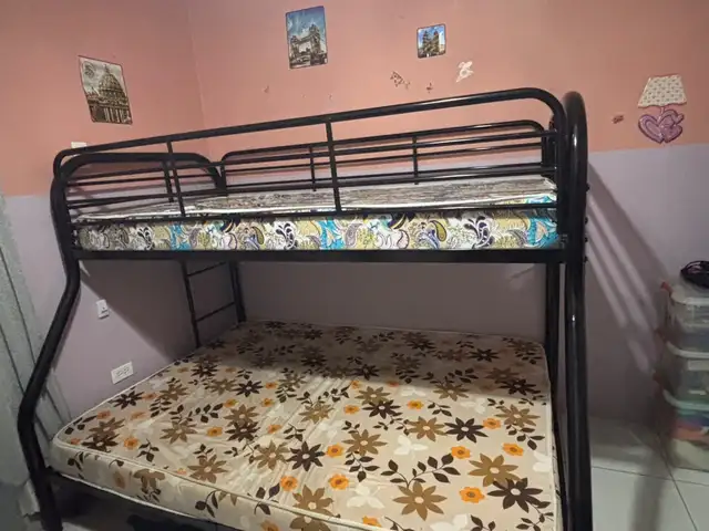 Metal Double Decker Bed and Mattresses, Caroni