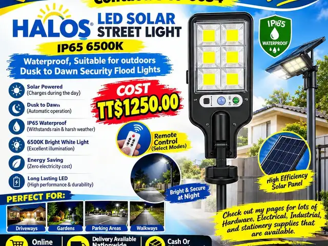 Halos LED Solar Street Light 6500K IP65, Couva