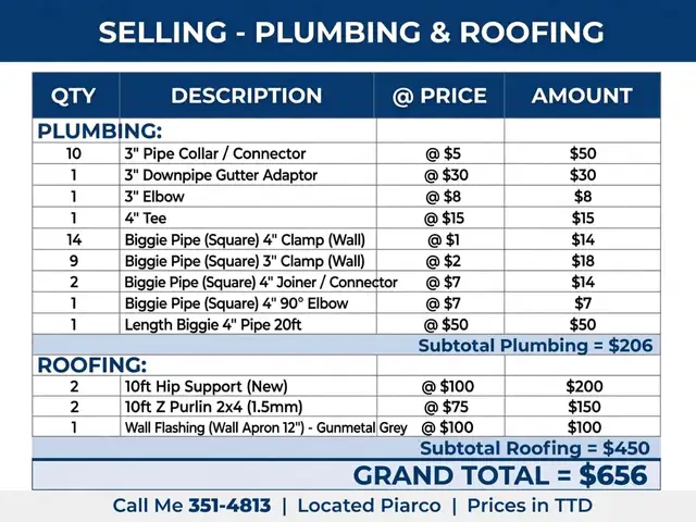 plumbing and guttering stuff, Caroni