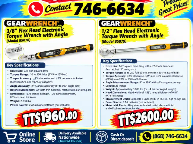 GEARWRENCH Flex Head Electronic Torque Wrench, Couva