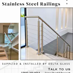 Stainless steel cable or glass railings, Aranguez