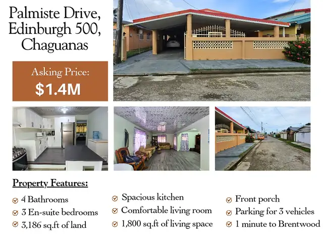 4-bedroom house in Edinburgh 500, Chaguanas for sale, Chaguanas